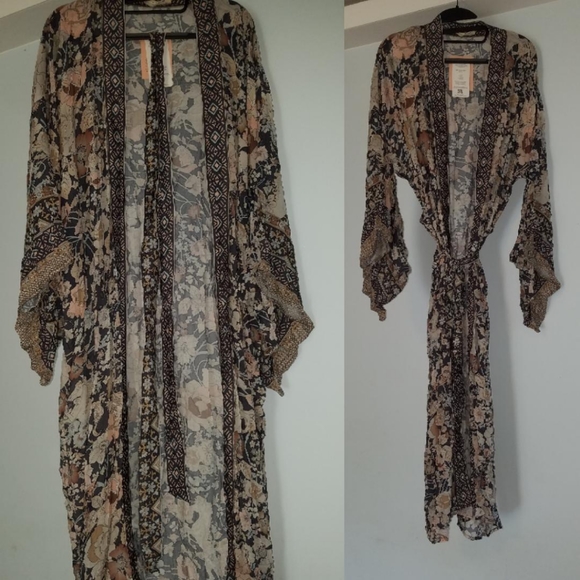 Amethyst Kimono FP x Spell Amethyst Nightfall Kimono Duster S/M robe maxi NWT - Picture 7 of 16